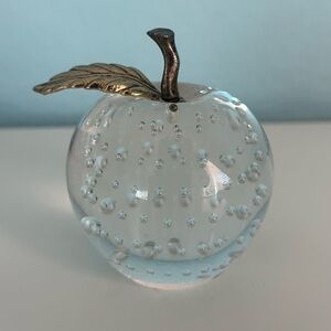 Vintage Glass Apple Paperweight